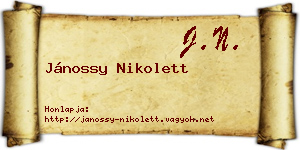Jánossy Nikolett névjegykártya