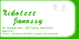 nikolett janossy business card